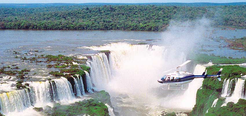 Witness the majestic beauty of the Iguazu Falls from an amazing bird’s eye view from your helicopter